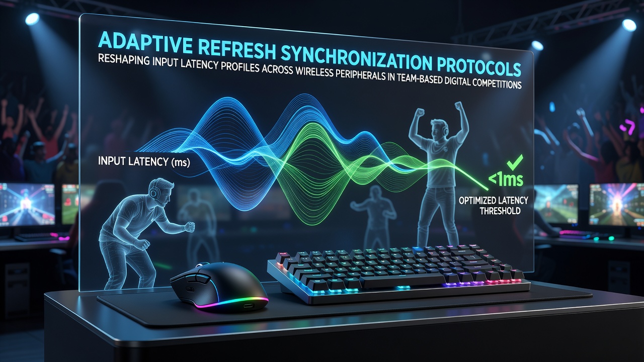 Wireless gaming peripherals connected to synchronization protocols in a competitive esports setup