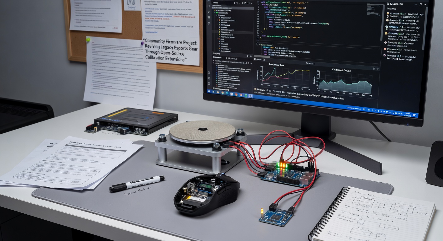Community developers reviewing firmware code for legacy wireless esports mice sensor calibration tools