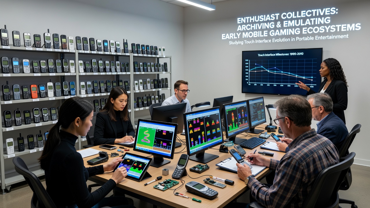 Enthusiast collectives examining archived early mobile devices and emulators for touch interface research
