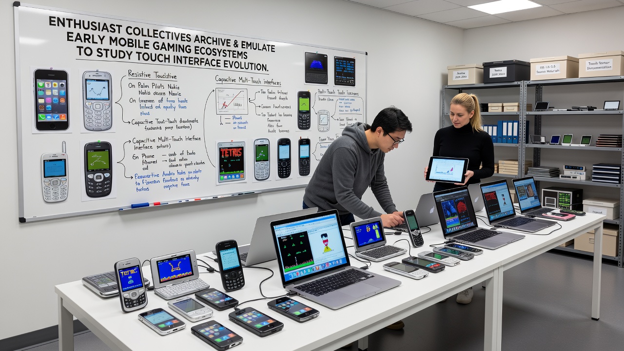Detailed view of emulated mobile gaming sessions highlighting touch gesture tracking